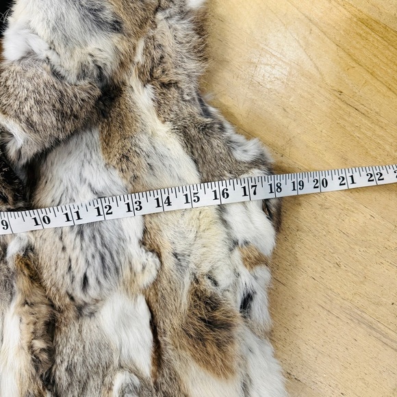 Arielle genuine rabbit fur high collar vest - Picture 10 of 14